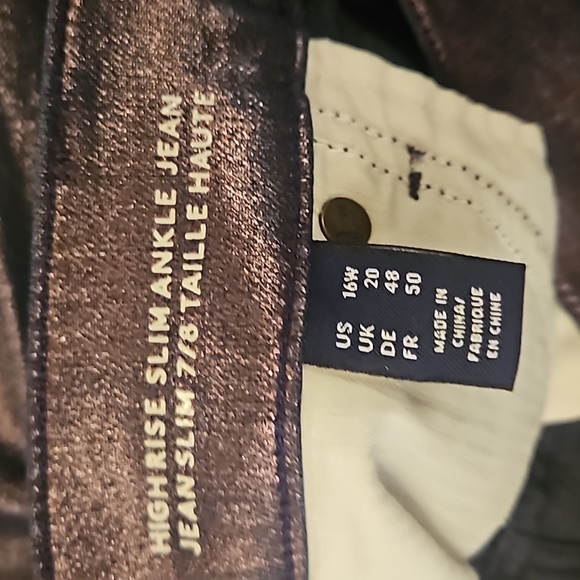 Lands End Ankle Jeans - Metallic Blue 16W - Picture 5 of 5